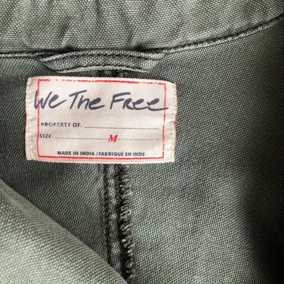 We the Free Army Green $168 Double Breasted Cotton Boho Trucker Utility Jacket M - Picture 14 of 16